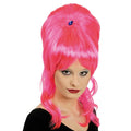 Beehive-Perücke Pink Mit Schmuckstein
