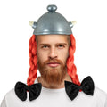 Helm Mit Roten Obelix-Zöpfen