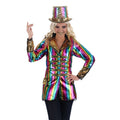 Regenbogen Glitzerjacke Damen