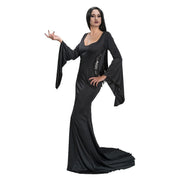 Op deze afbeelding zie je een Kostuums, van het merk Chaks. Morticia Adams Best Elegance Vrouw Kostuum