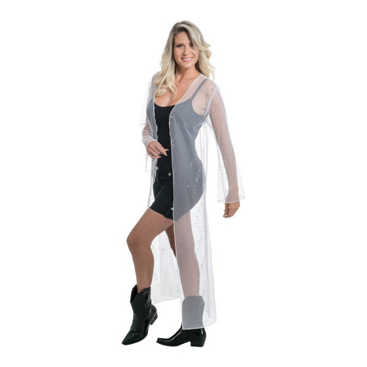 Op deze afbeelding zie je een Kostuums, van het merk Chaks. Witte Doorzichtige Summer Festival Vest Vrouw Kostuum