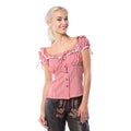 Liesl Oktoberfest Bluse Rot / Weiß Damen