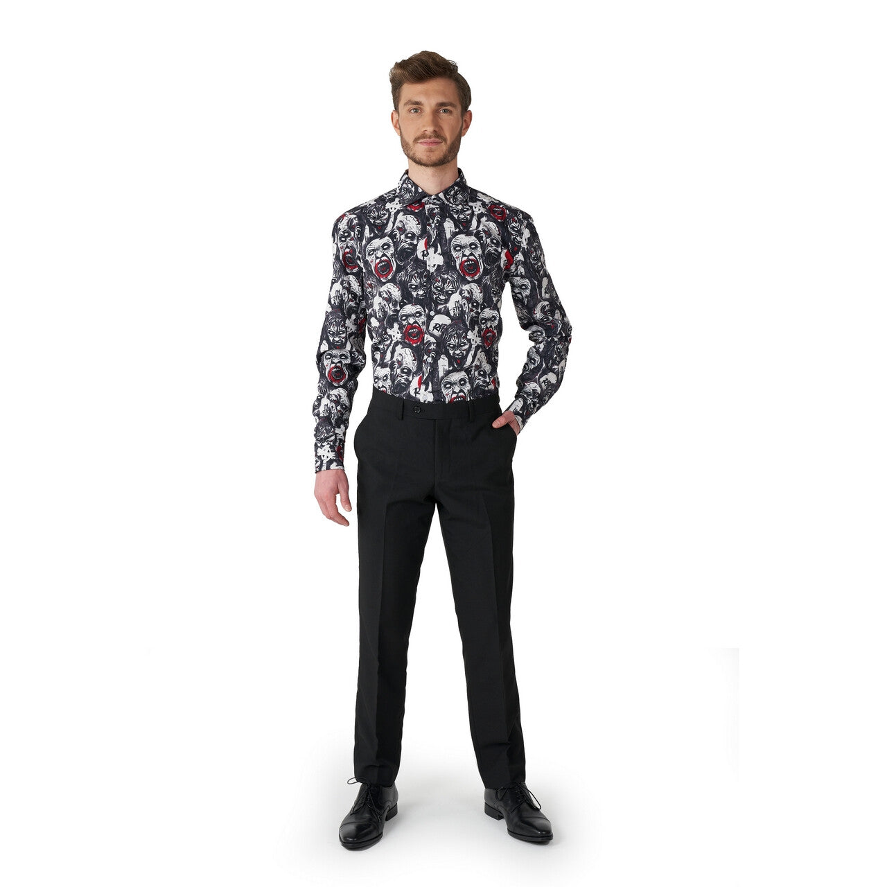 Op deze afbeelding zie je een Kostuums, van het merk Opposuits. Hungry Zombie Characters Man