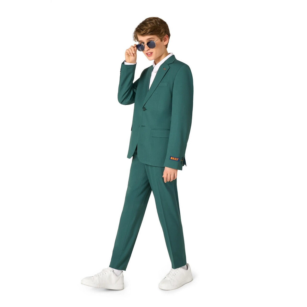 Op deze afbeelding zie je een Kostuums, van het merk Opposuits. Daily Posy Green Tiener Jongen Kostuum