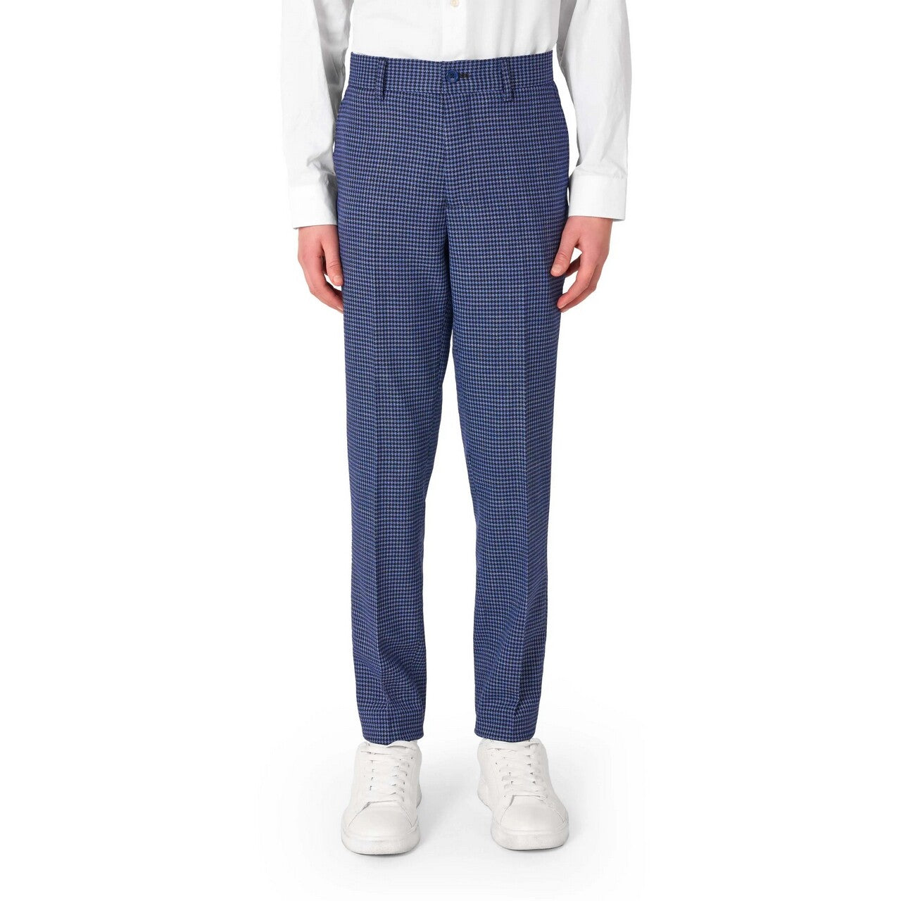 Op deze afbeelding zie je een Kostuums, van het merk Opposuits. Daily Checked Navy Jongen Kostuum