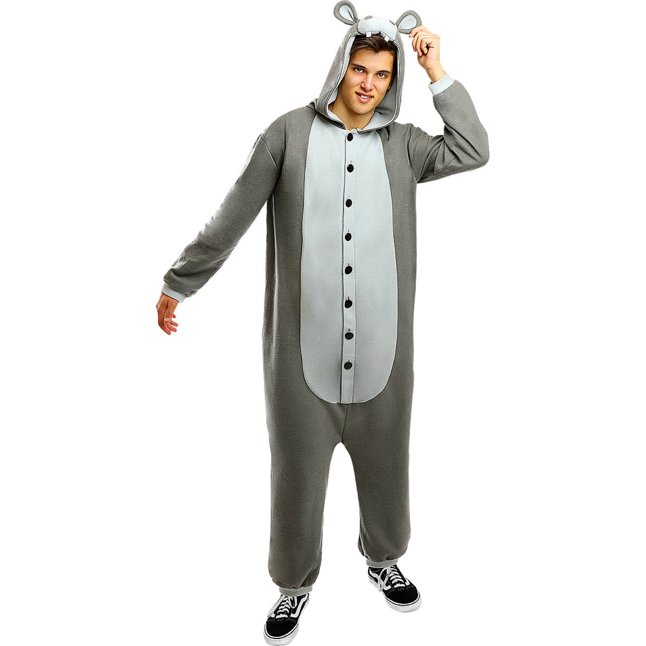 Op deze afbeelding zie je een Kostuums, van het merk Funidelia. Geinig Nijlpaard Onesie Kostuum