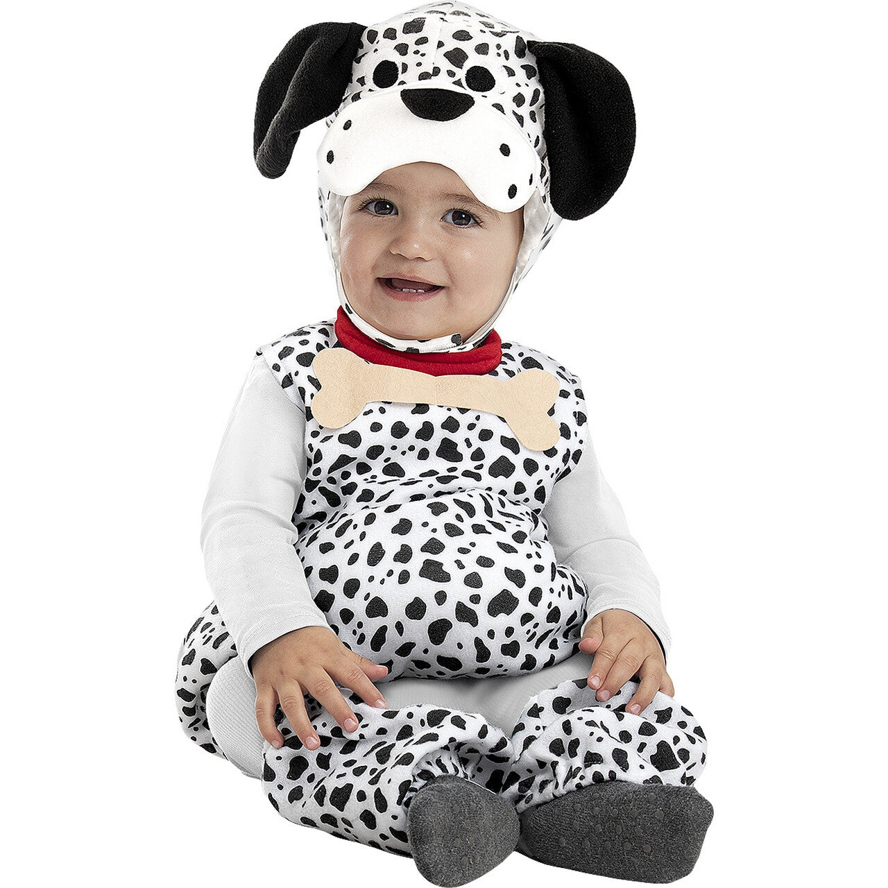 Op deze afbeelding zie je een Kostuums, van het merk Funidelia. 101 Stippen Dalmatier Hond Kind Kostuum