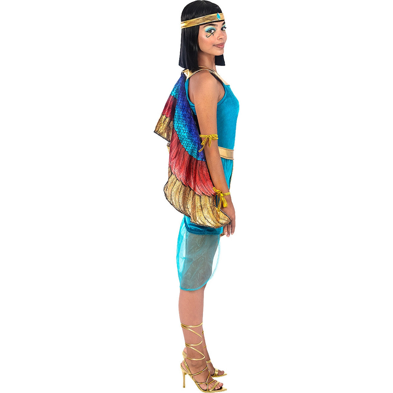 Op deze afbeelding zie je een Kostuums, van het merk Funidelia. Fraai Als Een Papagaai Egyptische Prinses Isis Vrouw Kostuum
