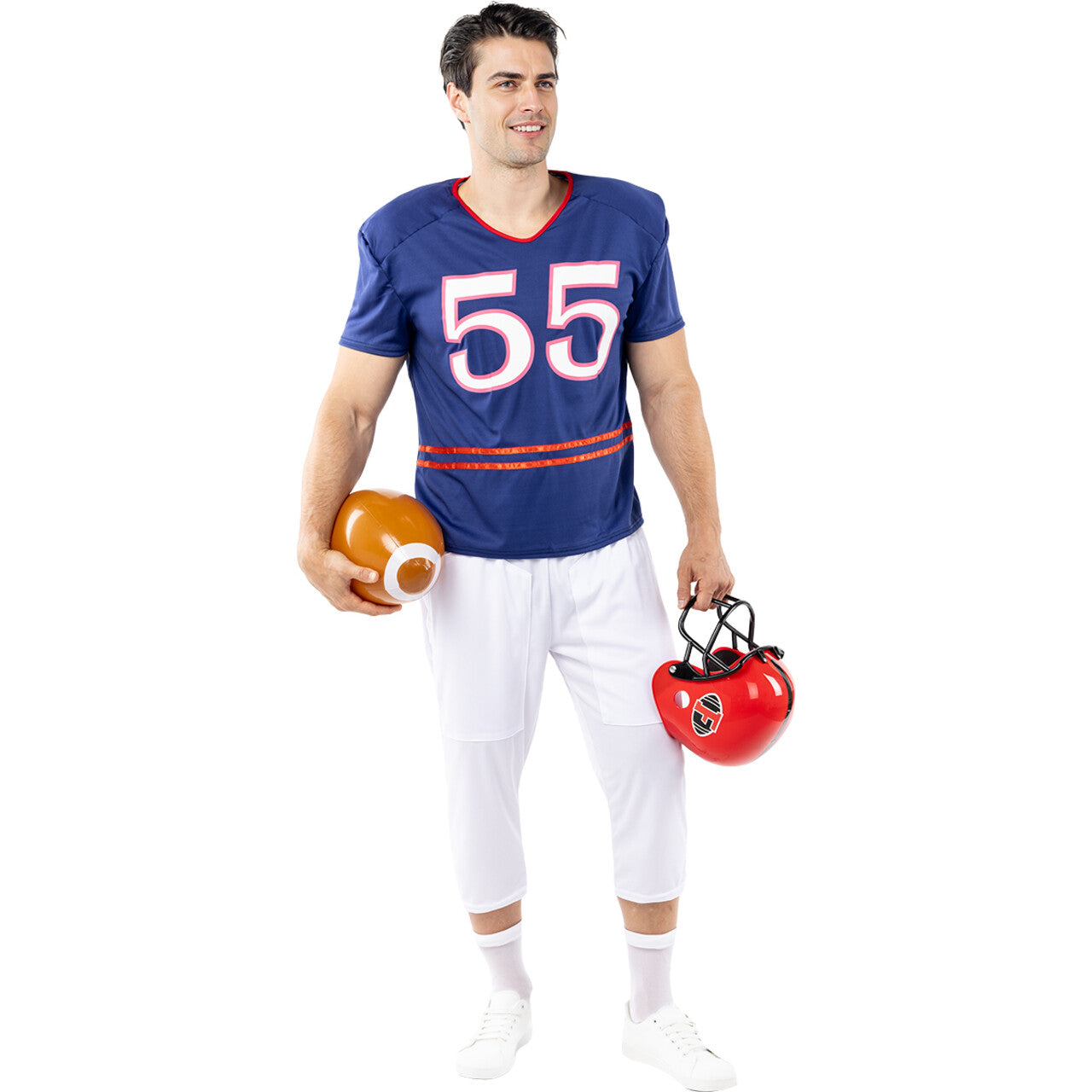 Op deze afbeelding zie je een Kostuums, van het merk Funidelia. American Football Helm Man Kostuum