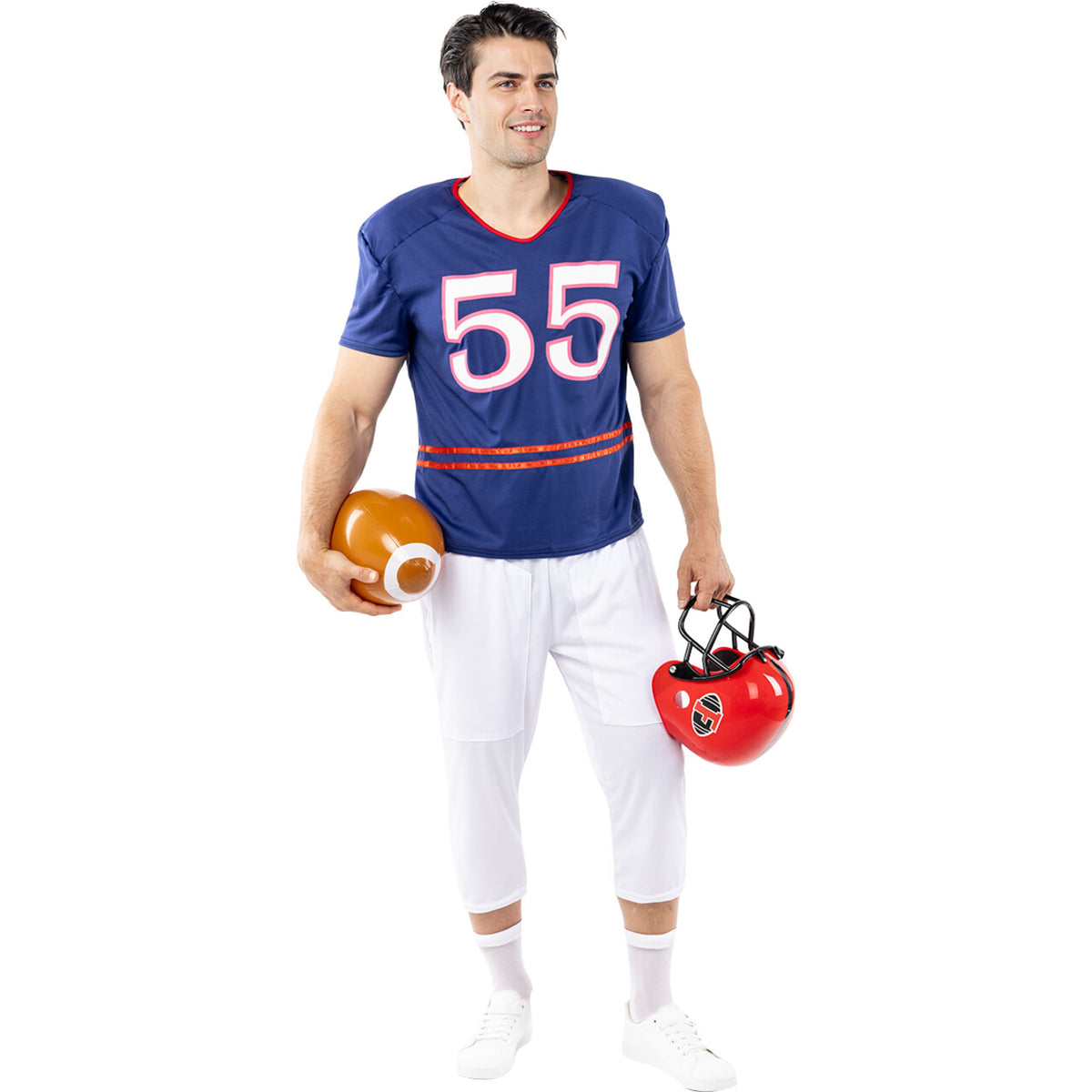 Op deze afbeelding zie je een Kostuums, van het merk Funidelia. American Football Helm Man Kostuum