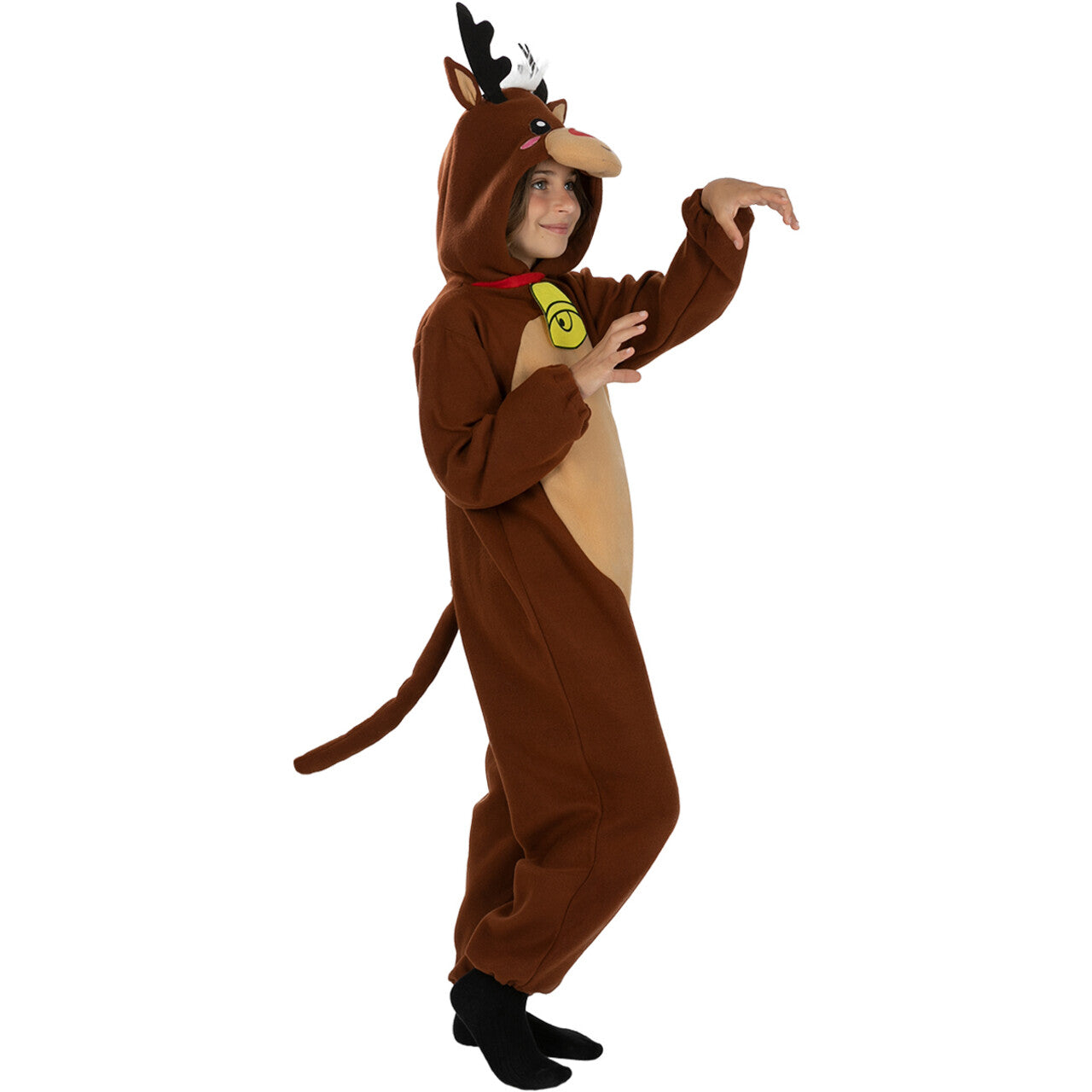Op deze afbeelding zie je een Kostuums, van het merk Funidelia. Reinout Rendier Onesie Kind Kostuum