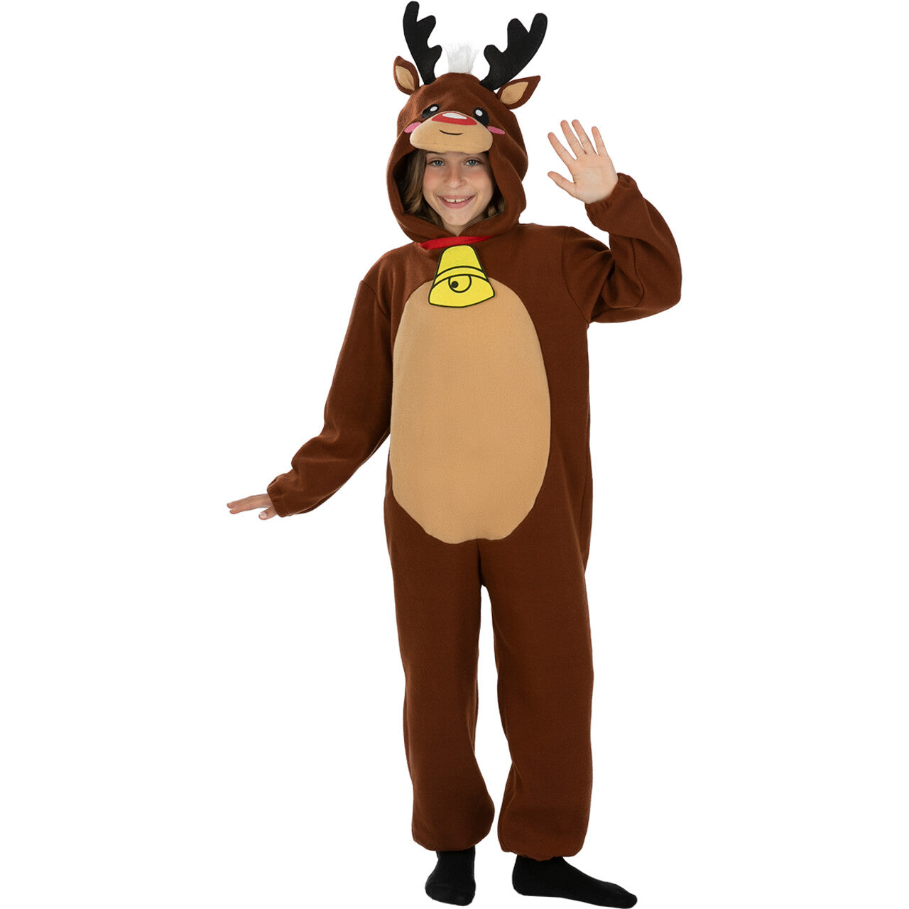 Op deze afbeelding zie je een Kostuums, van het merk Funidelia. Reinout Rendier Onesie Kind Kostuum