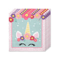 16 Einhorn Servietten - Unicorn Flowers 33x33 Cm