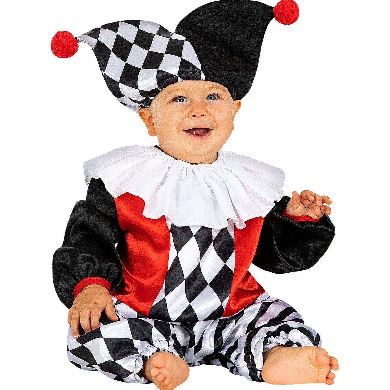 Op deze afbeelding zie je een Kostuums, van het merk Funidelia. Baby Harlekijn Harold Kind Kostuum