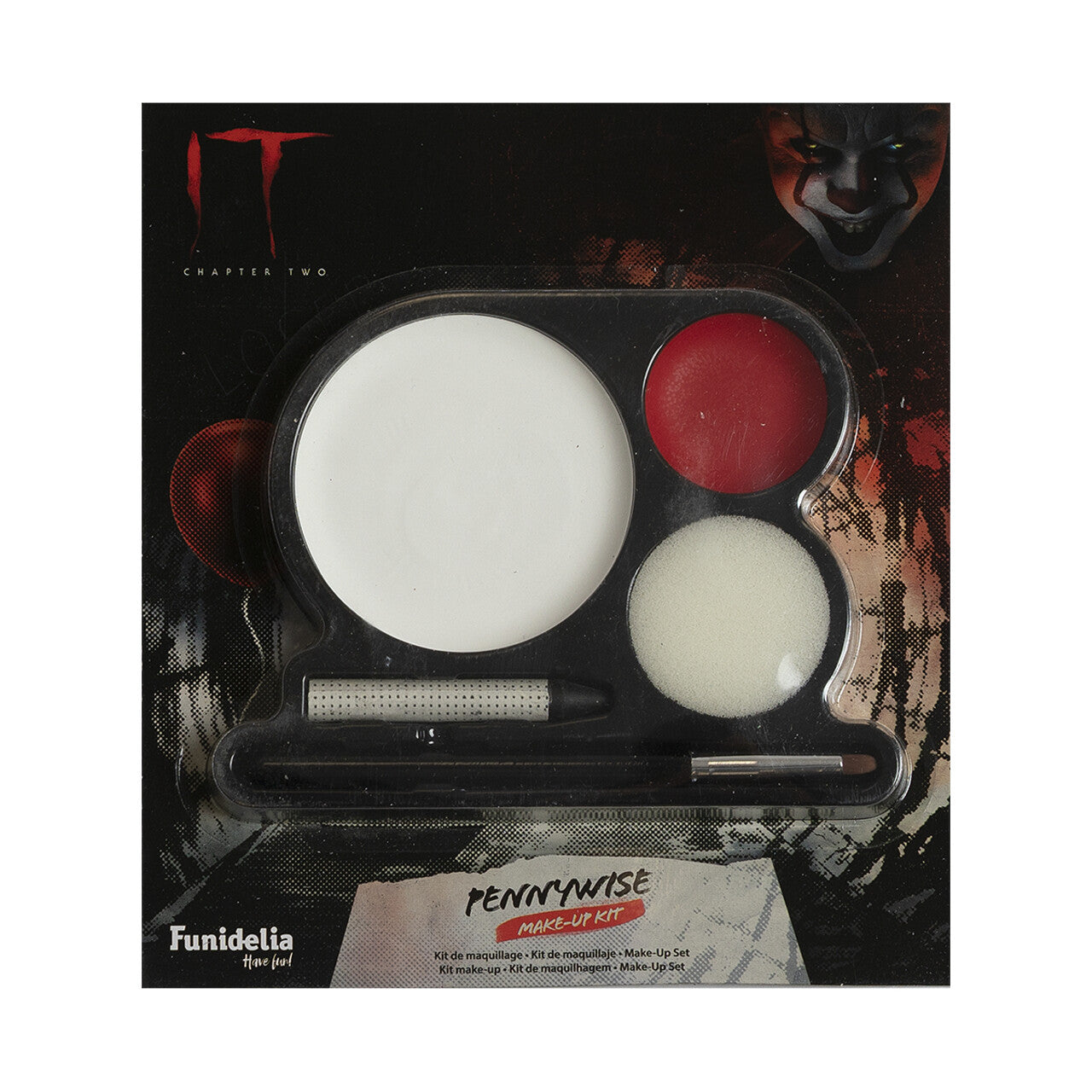 Op deze afbeelding zie je een Accessoires, van het merk Funidelia. Pennywise Clown Makeup Set