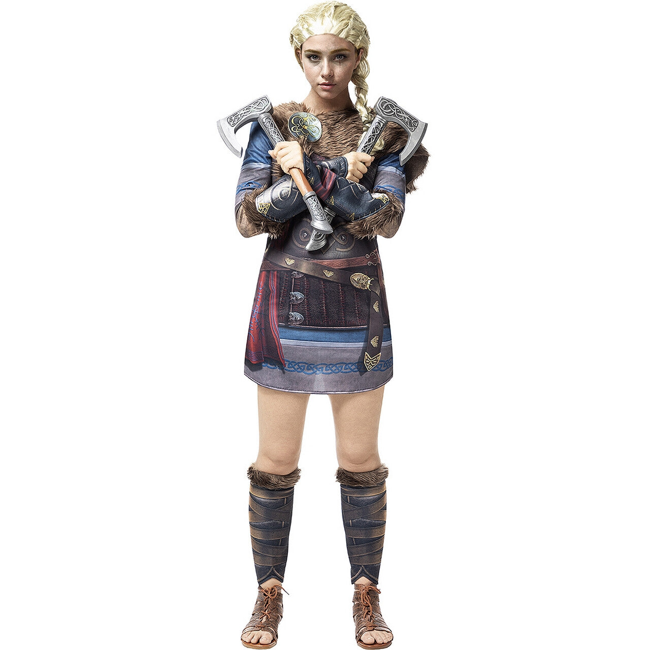 Op deze afbeelding zie je een Kostuums, van het merk Funidelia. Assassins Creed Valhalla De Onverschrokken Krijger Vrouw Kostuum