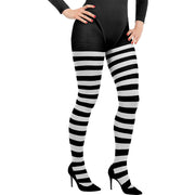 Op deze afbeelding zie je een Accessoires, van het merk Funidelia. Dazzling Legs Zwart Wit Gestreepte Panty