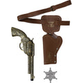 Lederlook-Holster Mit Pistole Und Sheriff-Stern für Erwachsene