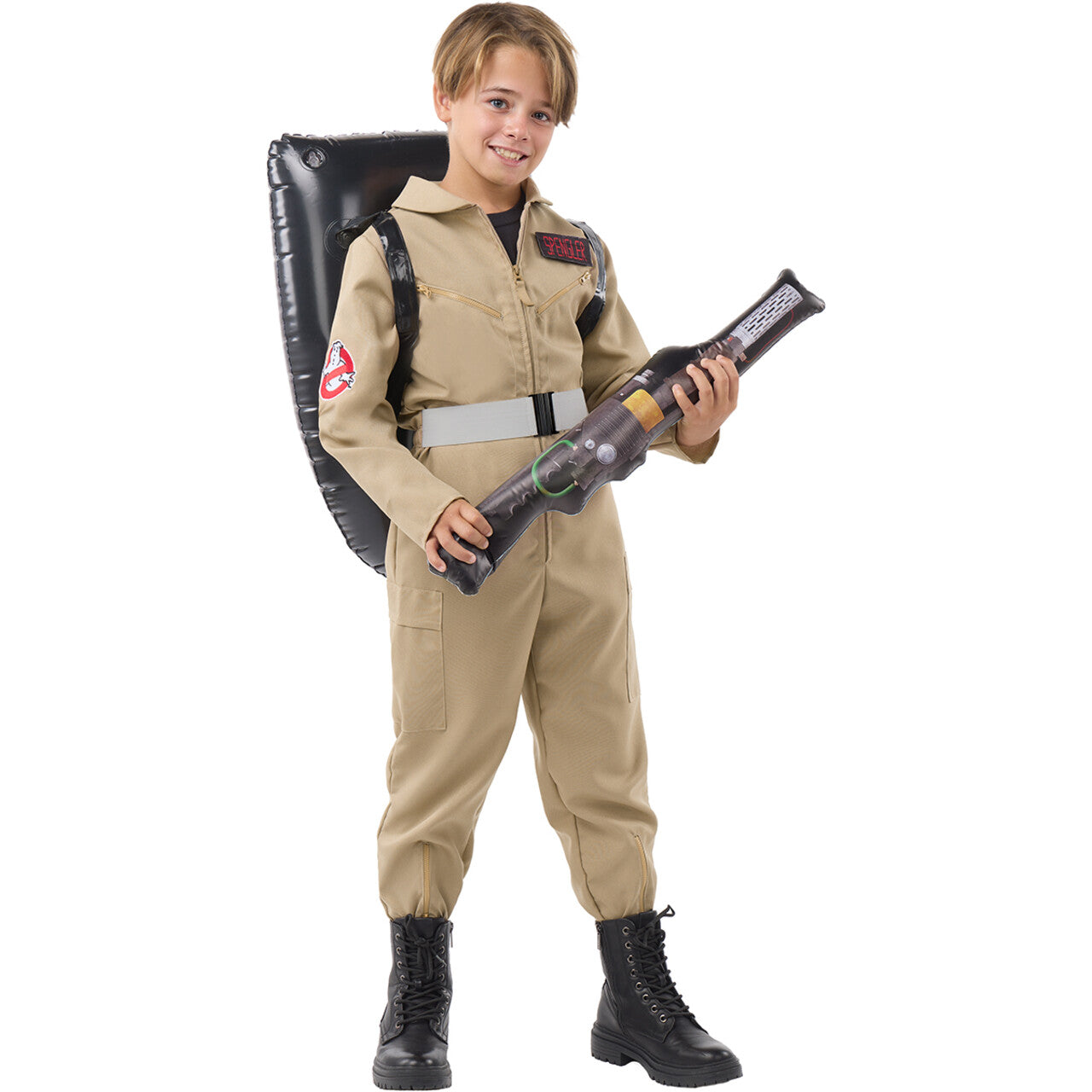 Op deze afbeelding zie je een Kostuums, van het merk Funidelia. Ghostbusters™ Ghost Hunter Kind Kostuum