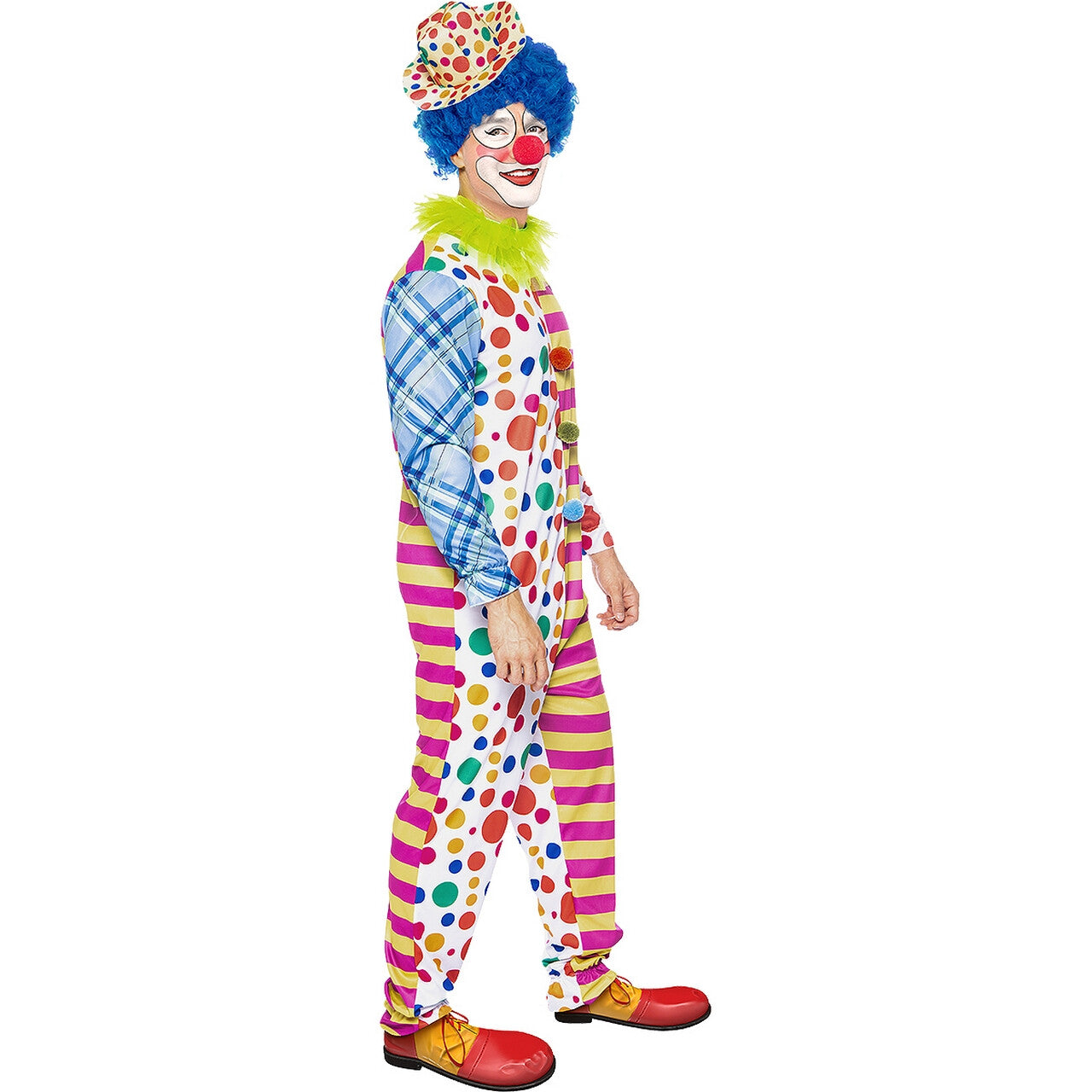 Op deze afbeelding zie je een Kostuums, van het merk Funidelia. Harry Lachgraag Clown Kostuum