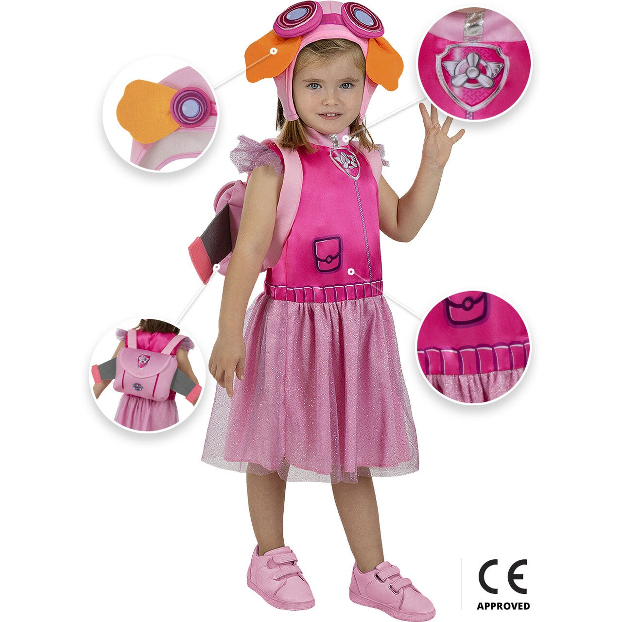 Op deze afbeelding zie je een Kostuums, van het merk Funidelia. Superpup Paw Patrol Skye Meisje Kostuum