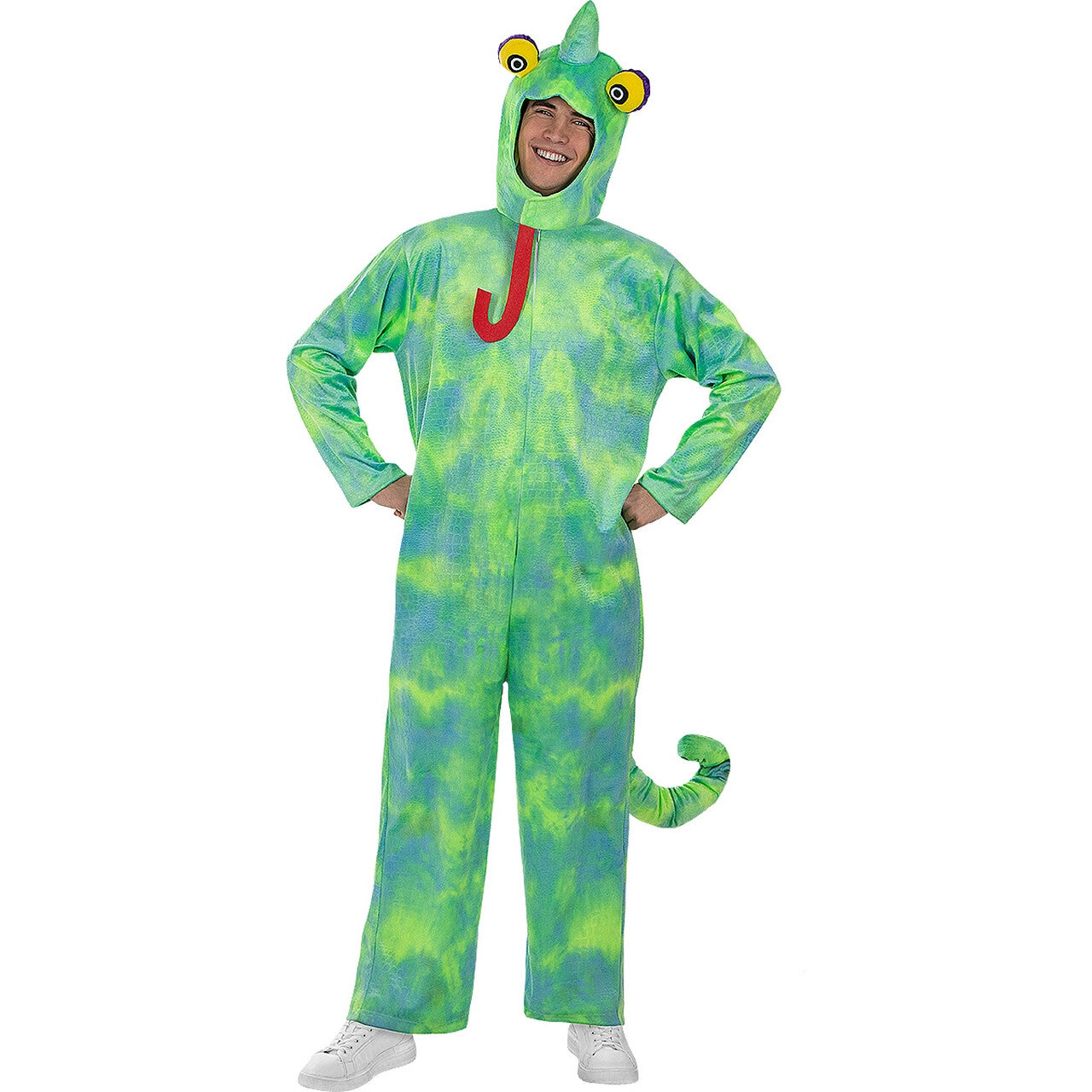 Op deze afbeelding zie je een Kostuums, van het merk Funidelia. Keurige Kleurrijke Kameleon Volwassene Kostuum