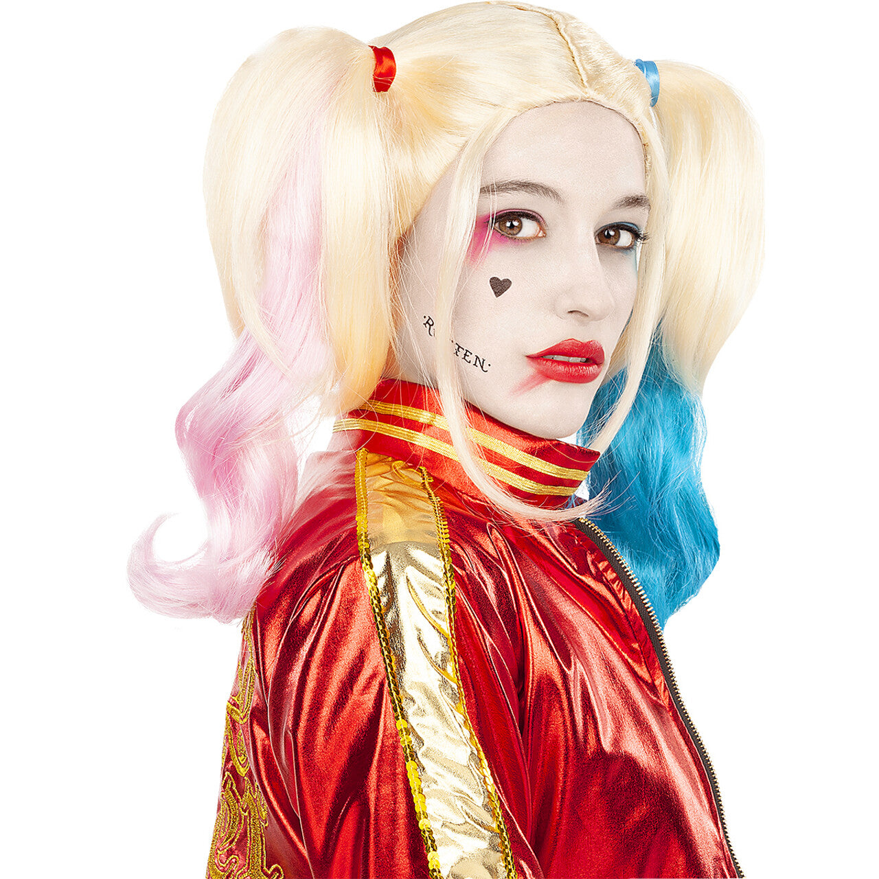 Op deze afbeelding zie je een Accessoires, van het merk Funidelia. Harley Quinn Pruik Suicide Squad Blond Roze Blauw