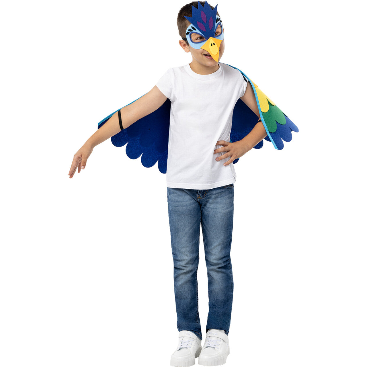 Op deze afbeelding zie je een Kostuums, van het merk Funidelia. Birdie Wings Kind Kostuum