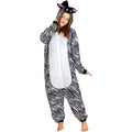 Schwindelerregender Gestreifter Zebra-Overall Kostüm für Erwachsene Unisex