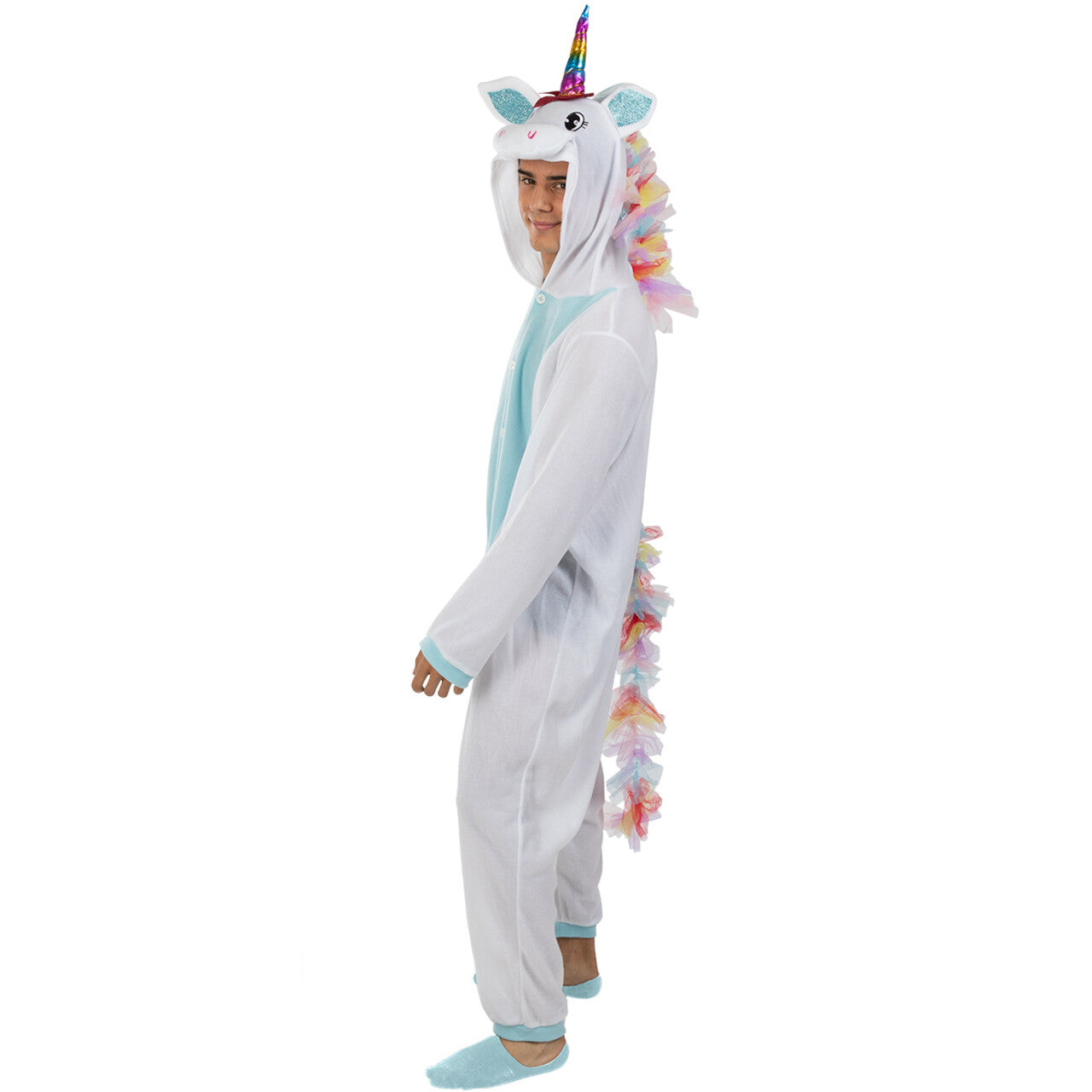 Op deze afbeelding zie je een Kostuums, van het merk Funidelia. Blauwe Magische Eenhoorn Onesie Kostuum
