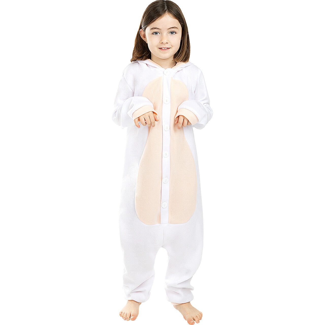 Op deze afbeelding zie je een Kostuums, van het merk Funidelia. Onesie Fluffy Konijn Kind Kostuum