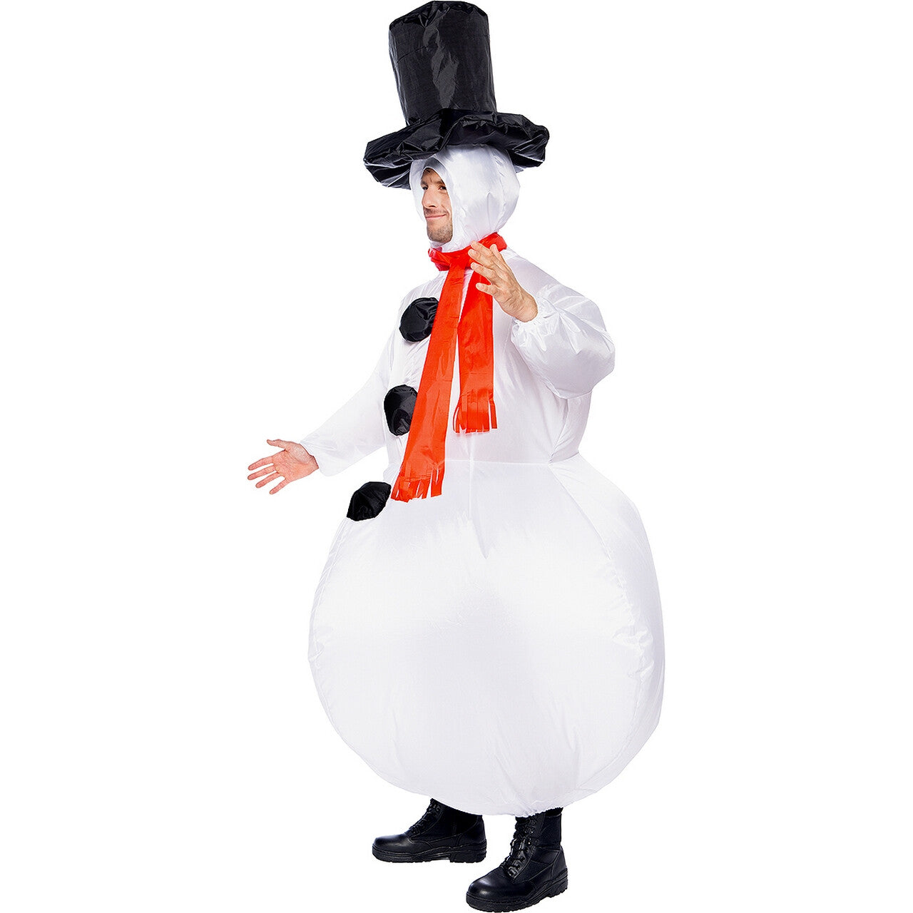 Op deze afbeelding zie je een Kostuums, van het merk Funidelia. Opblaasbare Sneeuwman Ollie Snowman Kostuum