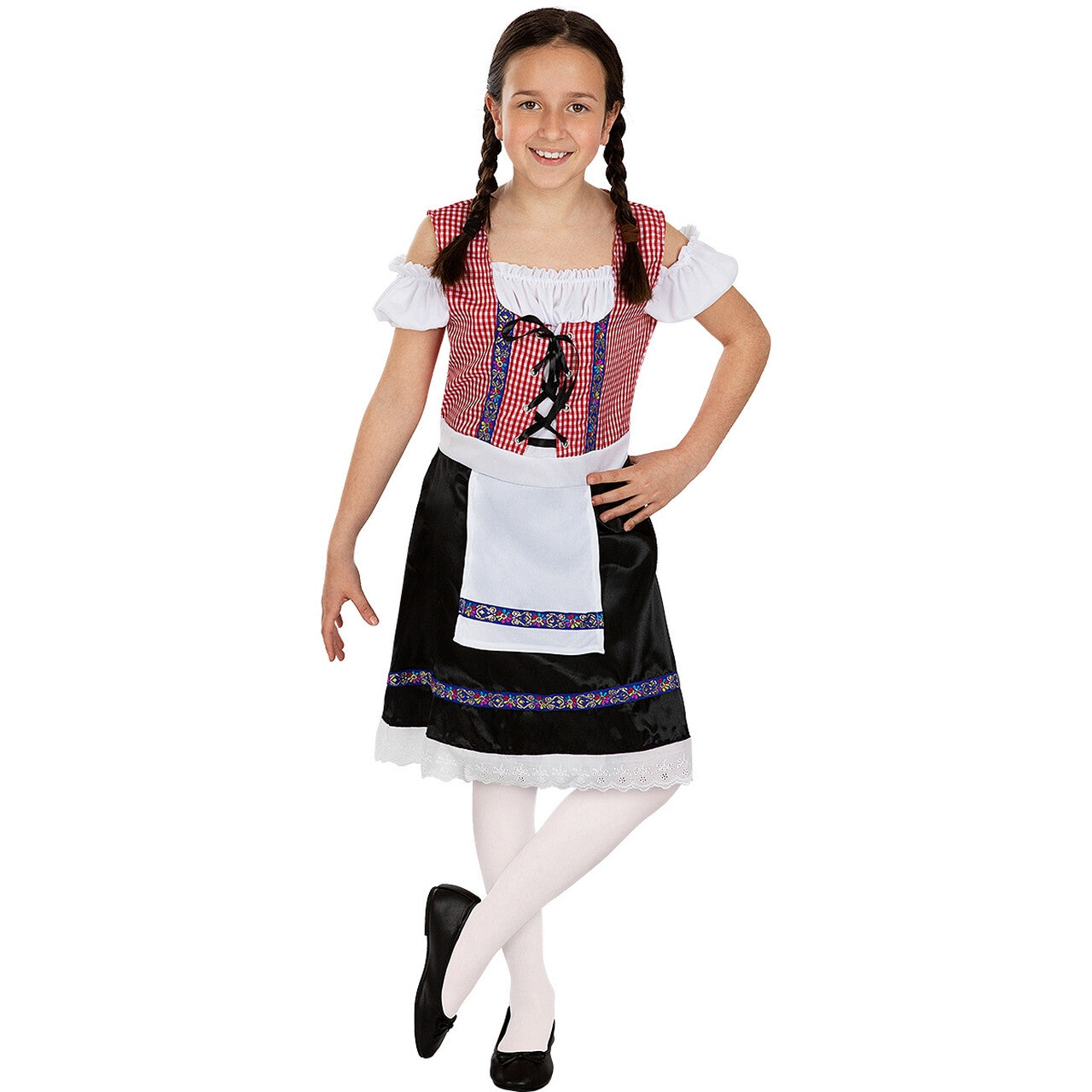 Op deze afbeelding zie je een Kostuums, van het merk Funidelia. Alcoholvrijbiermeisje Oktoberfest Dirndl Kostuum