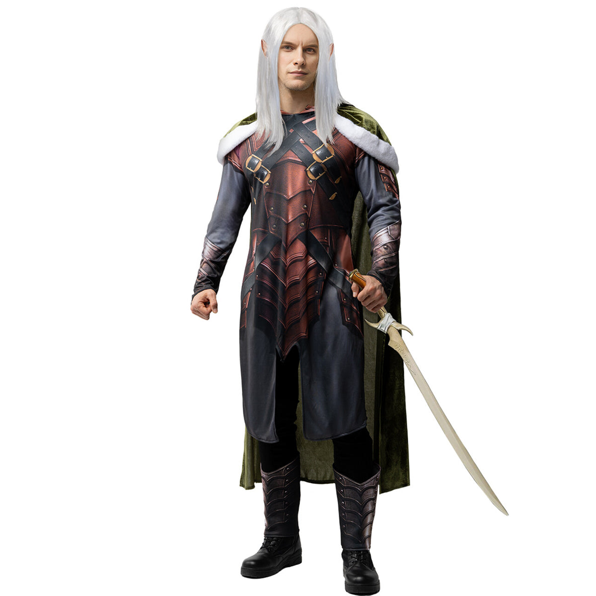 Op deze afbeelding zie je een Accessoires, van het merk Funidelia. Pruik Elf Drizzt Dourden Dungeons And Dragons
