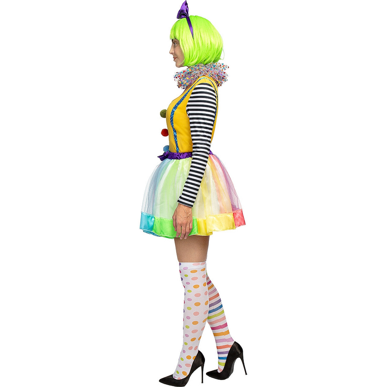 Op deze afbeelding zie je een Kostuums, van het merk Funidelia. Karlijn Kleurenfestijn Clown Vrouw Kostuum