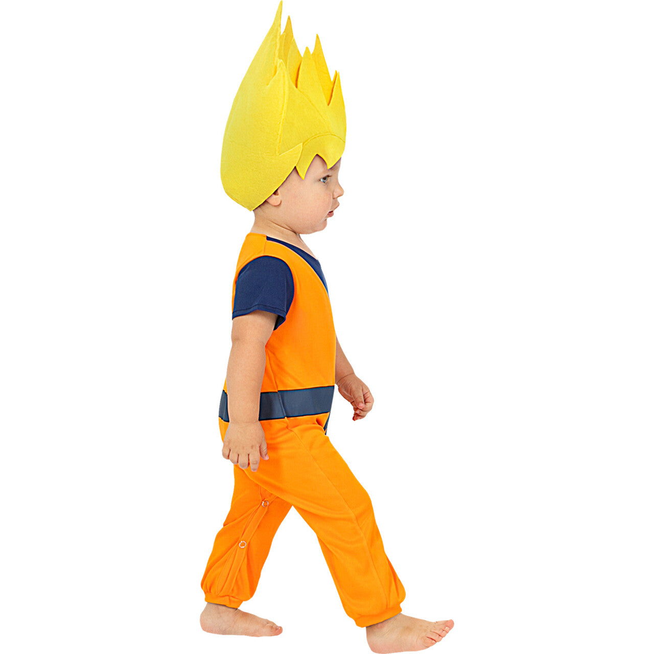 Op deze afbeelding zie je een Kostuums, van het merk Funidelia. Kleine Japanse Anime Goku™ Dragon Ball™ Kind Kostuum