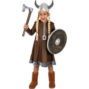 Op deze afbeelding zie je een Kostuums, van het merk Funidelia. Plundermeisje Gevaarlijke Viking Kostuum