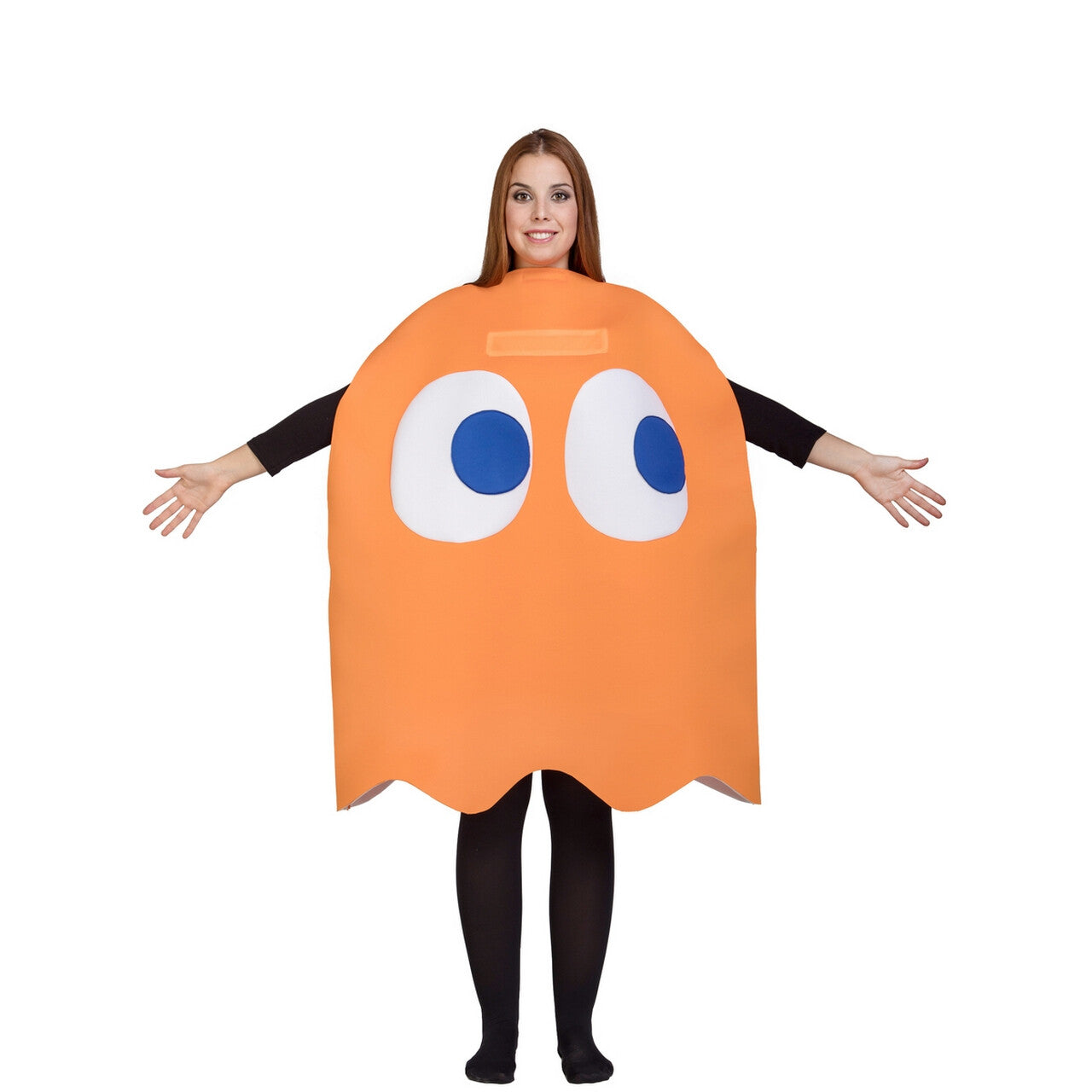 Op deze afbeelding zie je een Kostuums, van het merk Funidelia. Clyde Orange Ghost Costume Pacman Kostuum