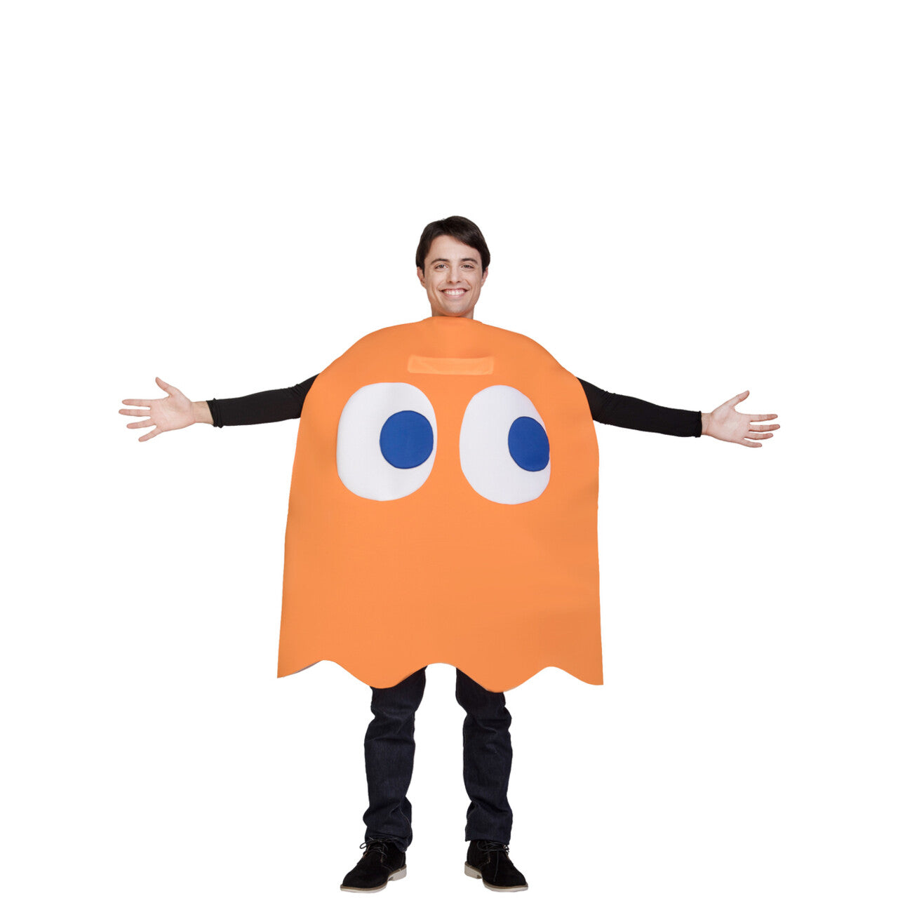 Op deze afbeelding zie je een Kostuums, van het merk Funidelia. Clyde Orange Ghost Costume Pacman Kostuum