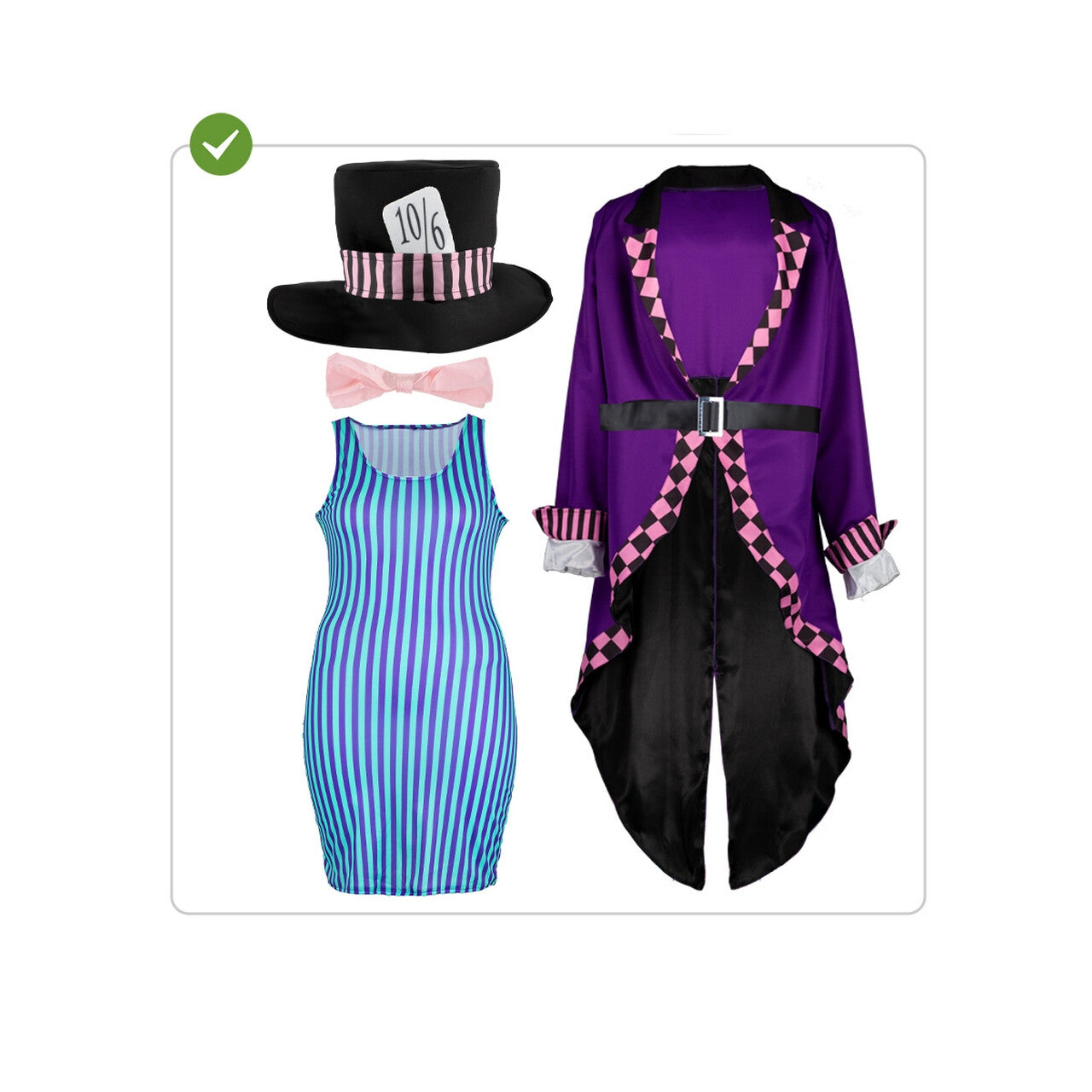 Op deze afbeelding zie je een Kostuums, van het merk Funidelia. Gek En Sexy Mad Hatter Dame Vrouw Kostuum