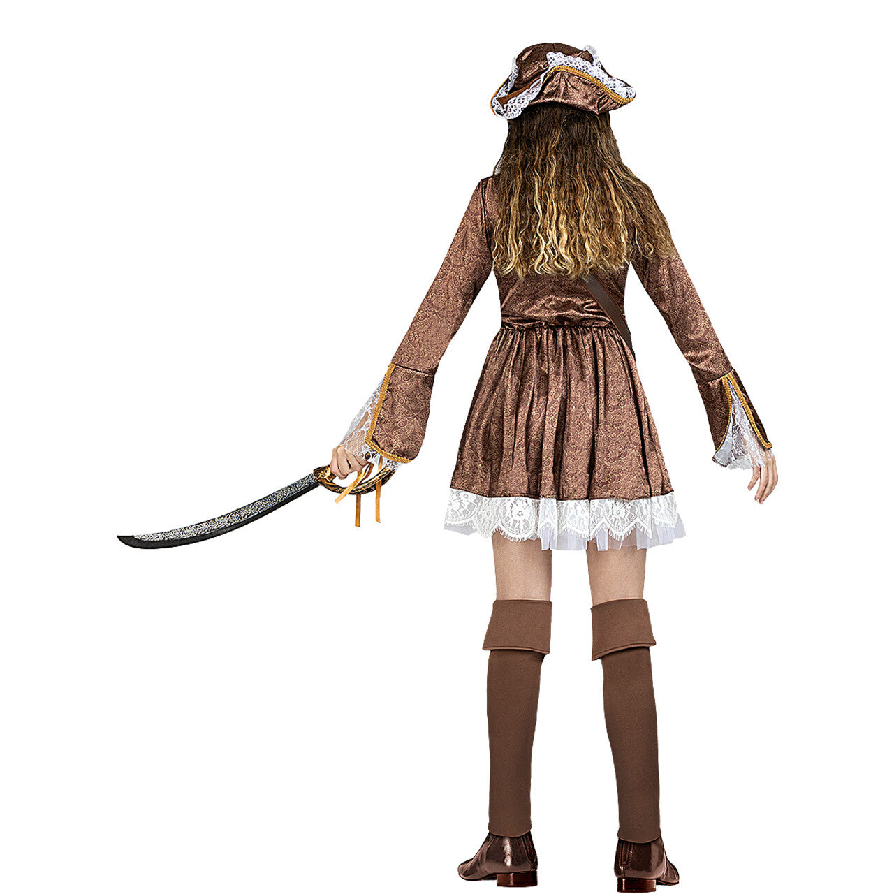 Op deze afbeelding zie je een Kostuums, van het merk Funidelia. Brocaat Pirate Jurk Vrouw