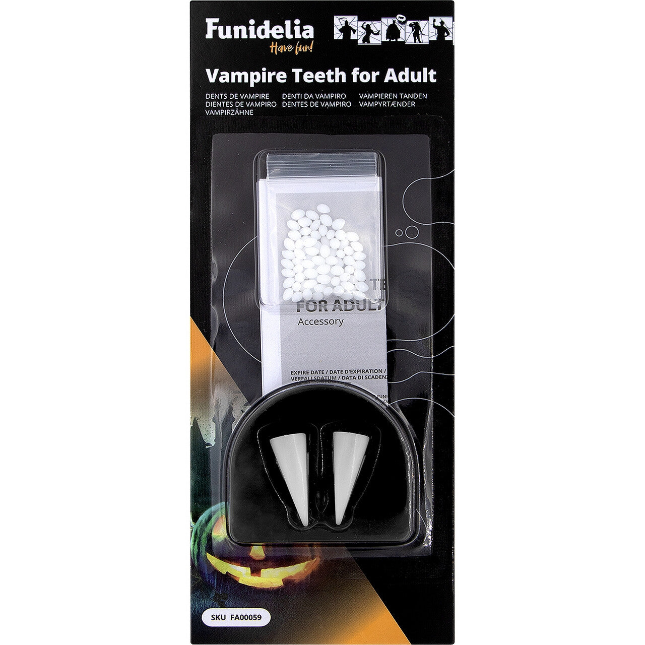 Op deze afbeelding zie je een Accessoires, van het merk Funidelia. Vampier Hoektanden Volwassene