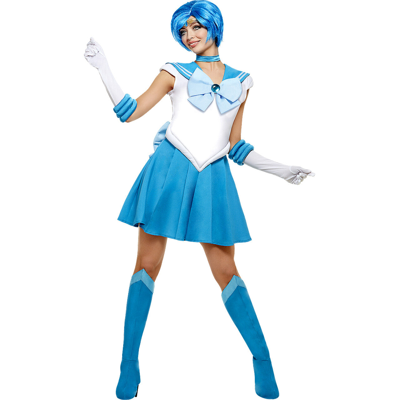 Op deze afbeelding zie je een Kostuums, van het merk Funidelia. Sailor Mercury Sailor Moon Vrouw Kostuum