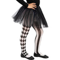 Spaßige Mime Pantomime Strumpfhose Schwarz-Weiß für Mädchen
