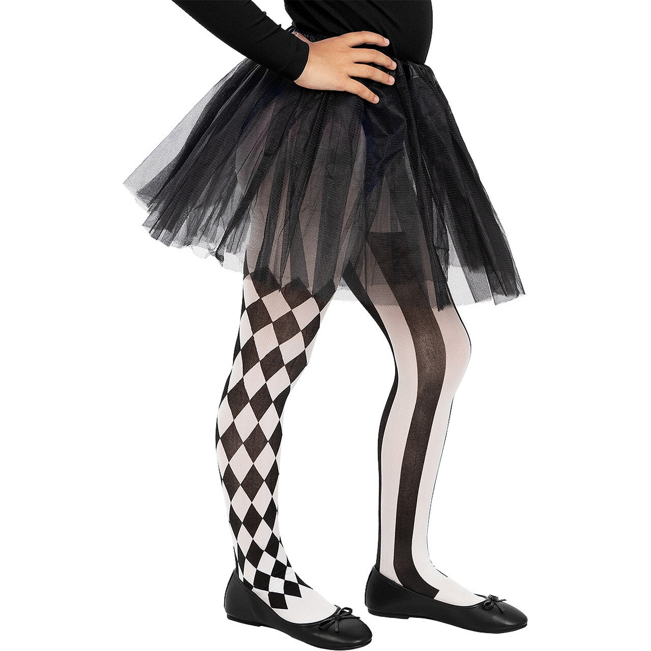 Op deze afbeelding zie je een Accessoires, van het merk Funidelia. Grappige Mime Clown Panty Zwart Wit