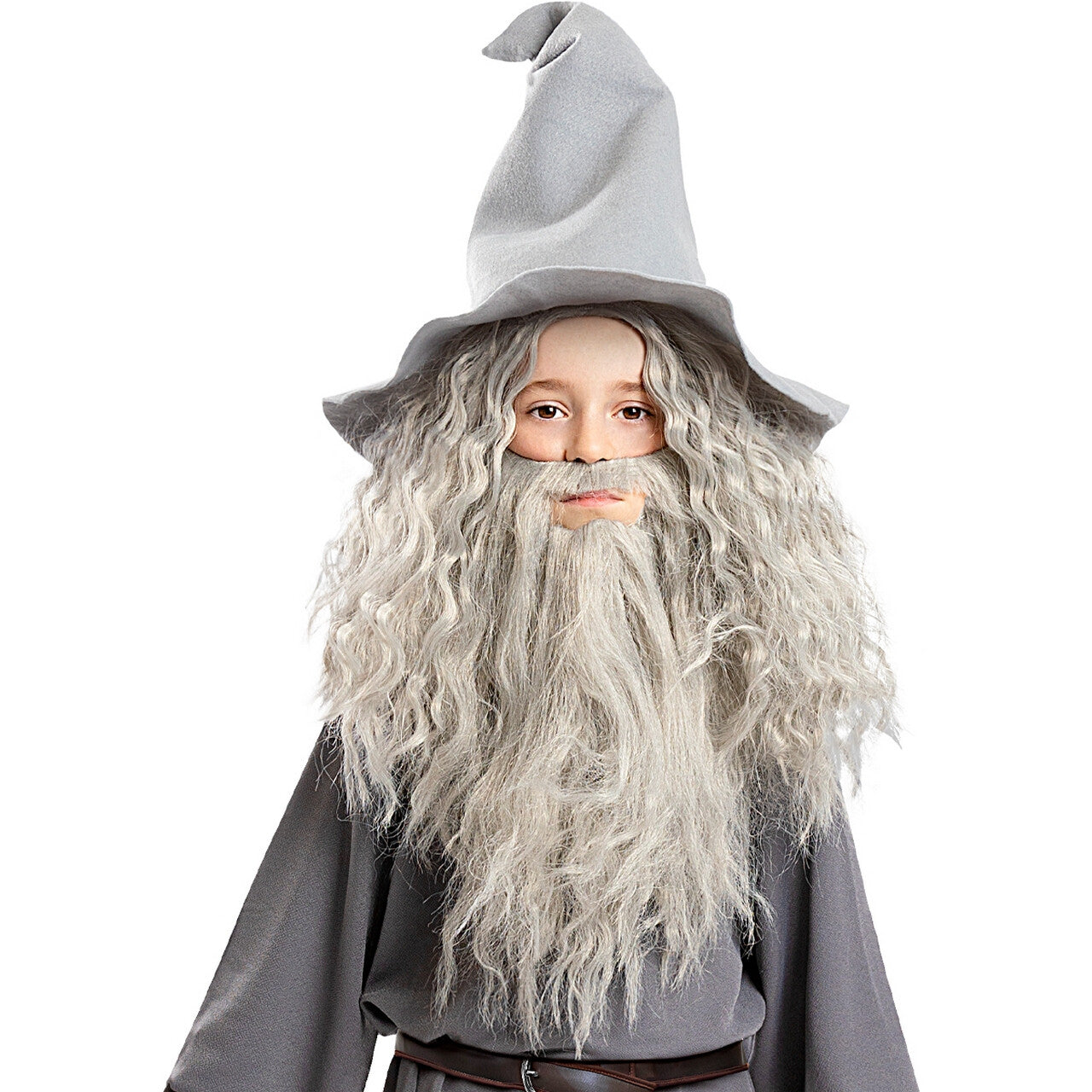 Op deze afbeelding zie je een Accessoires, van het merk Funidelia. Magier Gandalf Pruik Met Baard Kind