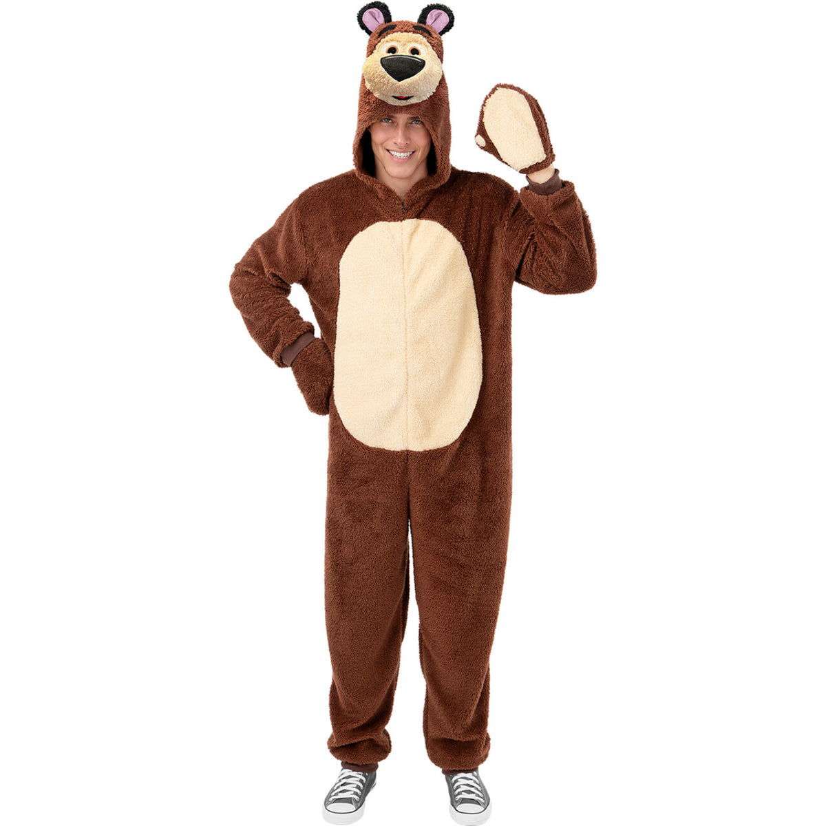Op deze afbeelding zie je een Kostuums, van het merk Funidelia. Grote Vriendelijke Beer Masha And The Bear Man Kostuum
