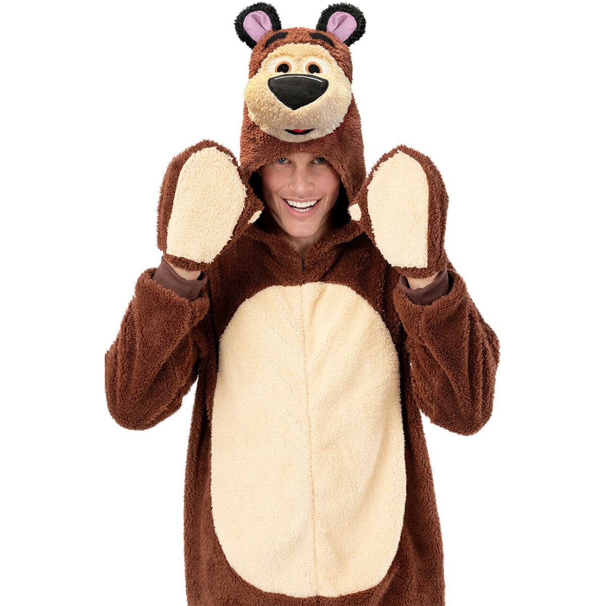Op deze afbeelding zie je een Kostuums, van het merk Funidelia. Grote Vriendelijke Beer Masha And The Bear Man Kostuum