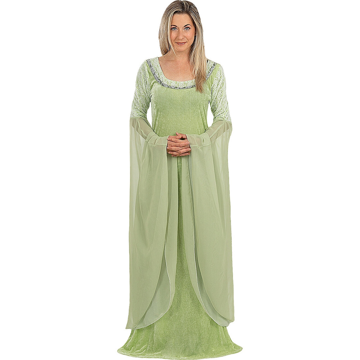 Krause & Sohn Mittelalter-Kleid – Grün Mit Goldornamenten, Hofdame, Adlige – Größe 36/38 (auch 36–46 Erhältlich) – Aus 100% Polyester – Für Fasching, Karneval & Theater Krause & Sohn Mittelalter-Kleid – Grün Mit Goldornamenten, Hofdame, Adlige – Größe 36/38 (auch 36–46 Erhältlich) – Aus 100% Polyester – Für Fasching, Karneval & Theater