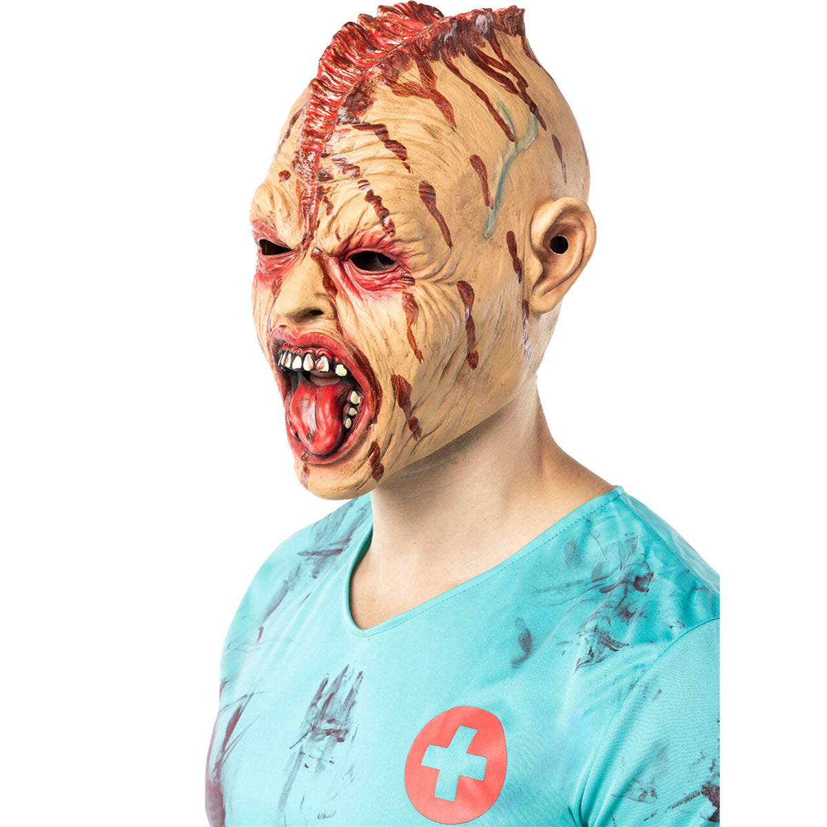Op deze afbeelding zie je een Accessoires, van het merk Funidelia. Zwaar Toegetakelde Zombie Masker